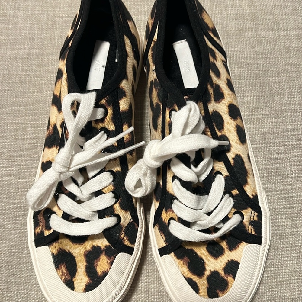 H & M leopard low top sneakers.